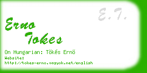 erno tokes business card