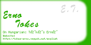 erno tokes business card